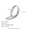 Detail of stainless steel ring with sea creature engravings and measurements - Size 6 / Turtle Starfish Pattern (R5647) / Silver