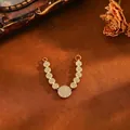 Eleganter vergoldeter Kupfer-Rundanhänger-Verbinder mit funkelnden Zirkoniasteinen im Pavé - Multi-Kreis Anhänger (T074) / Gold