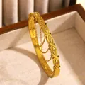 Elegant vintage gold-plated stainless steel bangle with Bohemian rhinestone accents - Infinity Pendant Chain (11 Gold)