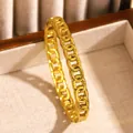 Vintage gold-plated stainless steel chain-link bangle bracelet in bohemian style - Vintage Chain (13 Gold)