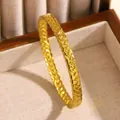 Vintage braided gold stainless steel bangle with elegant woven texture and luxury finish - Gold Bead Wheat Ear (15 Gold)
