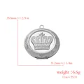 316L Edelstahl Kronen Medaillon Anhänger für Fotos, 31,2mm Durchmesser - Runde Krone