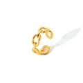 Vintage French style hollow chain stainless steel open ring with 18k gold plating - Hollow Chain Style (TR4008-G)