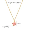 Elegante collana in acciaio inossidabile placcato oro 18 carati con ciondolo a fiore rosa - Rosa Scuro (TN3784-PK)