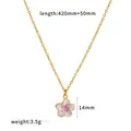 Collana elegante con pendente a fiore in smalto in acciaio inossidabile placcato oro 18k - Rosa Viola (TN3784-PL)