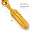 16mm goudvergulde 304 roestvrijstalen veder hanger voor DIY ketting sieraden maken - Veer Stijl (ZA1990G)