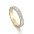 Elegant gold-plated stainless steel eternity ring with double row of clear crystals - US 10 / Gold (KR46552-K)