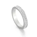 High-quality stainless steel eternity ring featuring triple rows of sparkling crystals - US 10 / Steel Color (KR46550-K)