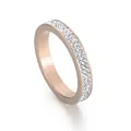 Elegant rose gold stainless steel eternity ring featuring double row sparkling crystals - US 10 / Rose Gold (KR46551-K)