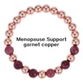 Detailed view of 6mm garnet and copper beads on menopause support bracelet - Garnet And Copper Single Layer Bracelet