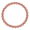 Elegant 6mm rose gold metallic copper beaded stretch bracelet with high-polish finish - Rose Gold Copper Bead Bracelet