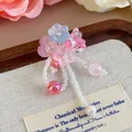 Eleganti ciondoli a fiore in cristallo rosa e blu per scarpe di gomma e zoccoli DIY - Fiore Fresco Traslucido Rosa Blu (27337-15)