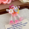 Ciondolo per scarpe a fiori con perline fatto a mano per sabot accessori in rosa - Pendente Mughetto con Perline Rosa Blu (27337-16)
