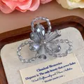 Charm per scarpe a fiore in cristallo grigio trasparente per decorazione zoccoli fai da te - Fiore in Cristallo Sfaccettato Grigio (27337-18)