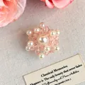 Ciondolo per scarpe a fiore in cristallo rosa e perla per sabot e scarpe jelly - Fiore a Sei Petali Rosa e Bianco (27965-9)