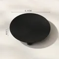 Minimalist handmade matte black iron pillar candle holder plate with 6.8cm diameter - Round Plate Candlestick Small - Black