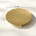 Modern gold handmade iron circular candle holder plate with elegant ball feet support - Round Plate Candlestick Small - Gold