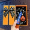 Creative mini basketball keychain pendant with blue strap in orange gift box - Basketball / Orange Gift Box