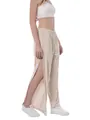 Detailed side view of beige easy-to-wear patient nursing pants with velcro closure - S / Beige