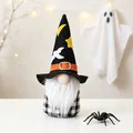 Gnomo di peluche fatto a mano per Halloween con cappello da mago e decorazione - Ciondolo Gnomo Maschio a Quadri Bianchi e Neri