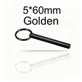Portachiavi a barra rettangolare in acciaio inossidabile nero, misura 5x60mm accessorio - Anello da 25MM / Barra 5*60MM / Nero