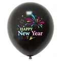 Palloncino nero 2027 Happy New Year con fuochi d'artificio per feste e decori - Nero