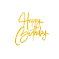 Decorazione dorata con scritta 'Happy Birthday' per festa di compleanno - Cake Topper di Compleanno in Acrilico