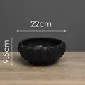 Fruttiera moderna in ceramica nera stile Wabi-sabi, diametro 22 cm e altezza 9,5 cm - Stile Ondulato Rotondo - Piccolo / Nero