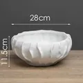 Ciotola per frutta moderna in ceramica bianca, diametro 28 cm e altezza 11,5 cm - Stile Ondulato Rotondo - Grande / Bianco