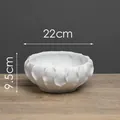 Ciotola per frutta decorativa in ceramica bianca a forma di petalo, 22 cm diametro, 9,5 cm altezza - Stile Ondulato Rotondo - Piccolo / Bianco