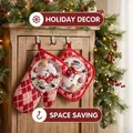 Christmas snowman oven mitt and pot holder set for holiday kitchen decor - Christmas Round Snowman