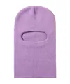Cozy baby knitted balaclava mask in solid lilac purple for winter warmth - One Size / Purple