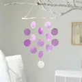 Decorative purple shell wind chime handmade wall hanging for bedroom and window decor - Finished Product / Wooden Shore Shell-Purple
