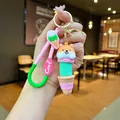 Süßer Cartoon Shiba Inu Hund auf Eistüte Schlüsselanhänger Taschenanhänger Zubehör - Einziehbares [Hund] Eis