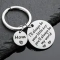 Portachiavi in acciaio inossidabile per mamma I'll always be your little boy - Stile Incisione Laser Mamma (MOM) / Pendente Misura Standard