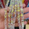 Strands of cylindrical 8x9mm AB coated glass crystal beads for DIY jewelry making - Cylinder / New AB