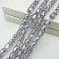 8x9mm faceted cylinder glass crystal beads in grayish purple for DIY jewelry making - Cylinder / Water Pink Purple