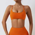 Ensemble de yoga orange vif avec soutien-gorge de sport et short taille haute de sport. - XL / Haut Et Bas / Orange vif