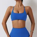 Ensemble de yoga bleu cobalt avec soutien-gorge de sport et legging taille haute - XL / Haut Et Bas / Bleu foncé