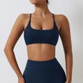 Ensemble soutien-gorge de sport et legging de yoga bleu marine à séchage rapide. - XL / Haut Et Bas / Bleu foncé