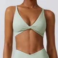 Soutien-gorge de sport et ensemble de yoga vert menthe à séchage rapide pour femmes - XL / Haut Et Bas / Vert Gris