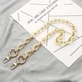 Stylish acrylic and metal chain strap for women's bags with frosted resin links - 60CM / Beige