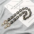 Stylish acrylic and metal chain bag strap for women's handbags with gold clasps - 60CM / Black