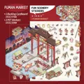 Simno DIY traditional Chinese market scenery sticker set with PET materials and background - Simno XL Fortune Market