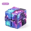 Infinity Cube fidget toy with purple galaxy starry sky pattern for stress relief - Starry Sky Style (168-8-11)