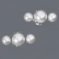 Elegant silver bridal shoe clips with three white round faux pearls for wedding heels - Simple Silver Pearl Style (SC-J093S) / Silver