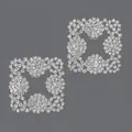 Luxury silver square rhinestone shoe clips for elegant wedding and daily decoration - Luxury Rhinestone Square Buckle Style (SC-J082) / Silver
