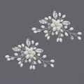 Elegant handmade bridal shoe clips with pearls and crystals for wedding heels - Handmade Pearl Party Style (SC-J005) / Silver