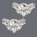 Elegant sparkling crystal bridal shoe clips with golden finish for luxury DIY decor - Gold Base Luxury Dinner Style (SC-J097G) / Gold