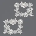 Luxury handmade sparkling rhinestone floral shoe clips for bridal wedding high heels - Silver Luxury Floral Style (SC-J100S) / Silver